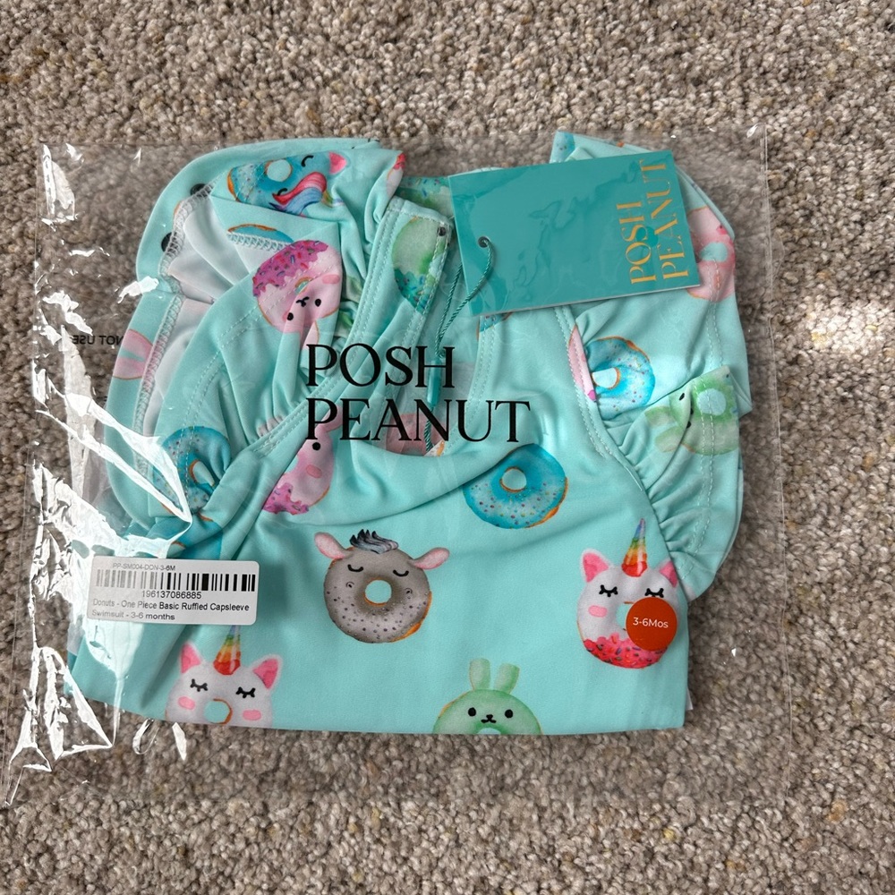 posh peanut ruffle swimsuit 3-6m
